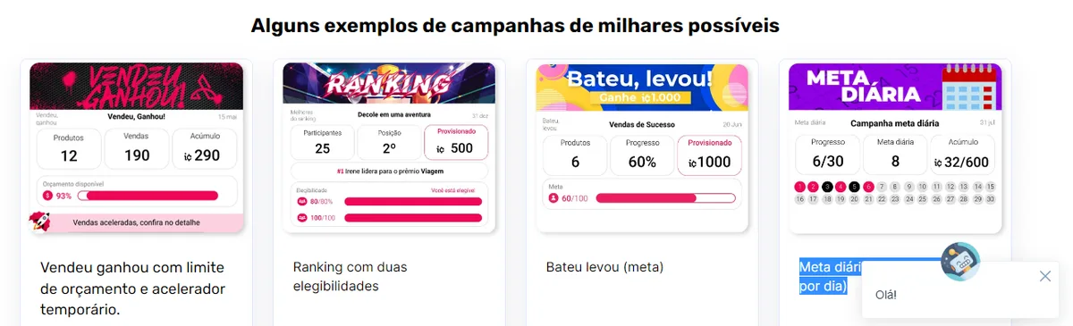 Tipos de campanha de incentivo