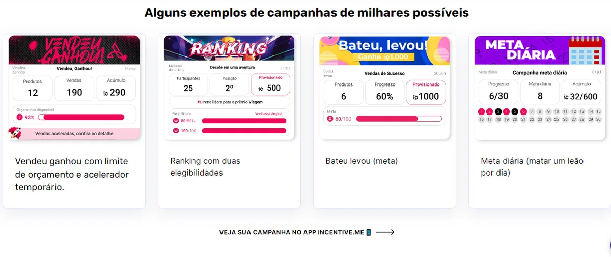 Exemplos de campanha de incentivo